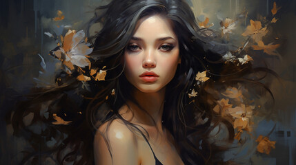 Beautiful woman art