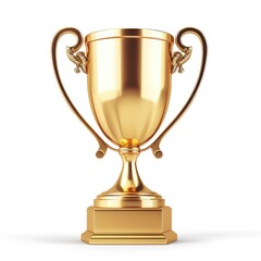 Fototapeta na wymiar Gleaming achievement trophy isolated on a white background, symbolizing success, Ai Generated.