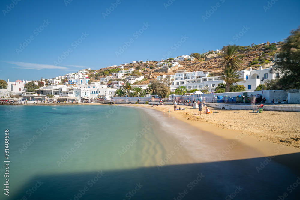 Canvas Prints Mykonos beach on the sunny day. Cyclades. Sea