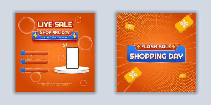 Make your sales pop with vibrant orange social media designs! Perfect for businesses wanting to highlight discounts, engage audiences, and drive more clicks. Editable text