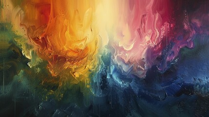 Beautiful abstract painting of natural elements 