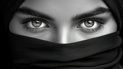 Beautiful eyes gazing at you from behind a burka