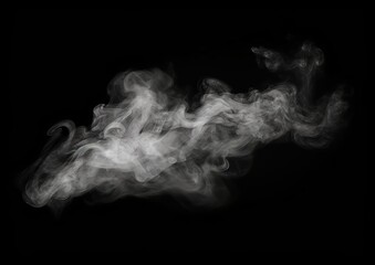 smoke floating in the air on a black background - obrazy, fototapety, plakaty