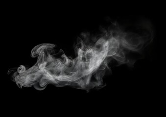 smoke floating in the air on a black background