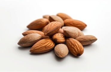 almond nuts isolated on white background close up