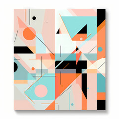 Abstract geometric patterns in pastel colors.