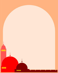 Background Illustration of Mosque for A Greeting Card