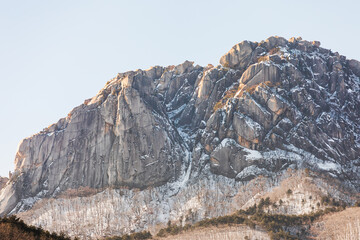 Ulsanbawi, Seoraksan Mountain, Korea. close up - Ulsanbawi is terrain showing signs of...