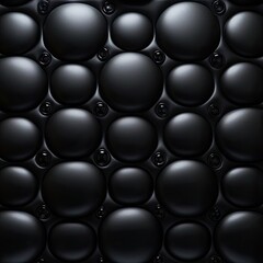Black leather upholstery. Seamless pattern with buttons
