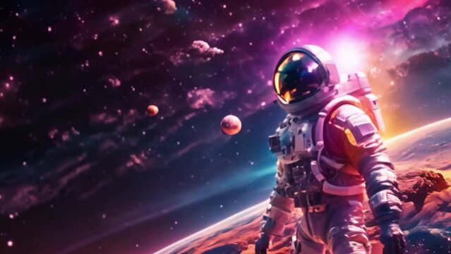 astronaut in outer space galaxy multyverse
