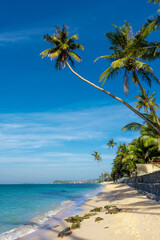 Beautiful Indian Ocean coastline on the island of Sri Lanka, Unawatuna.