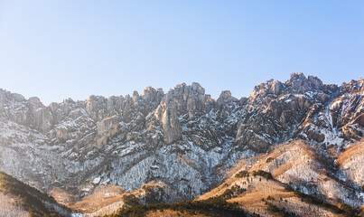 Ulsanbawi, Seoraksan Mountain, Korea.  Ulsanbawi is terrain showing signs of differential erosion...
