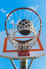 Basketball Hoop Ball in Air