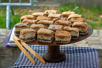 Apple pie bars on market