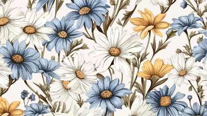 Floral seamless pattern with wild flowers.