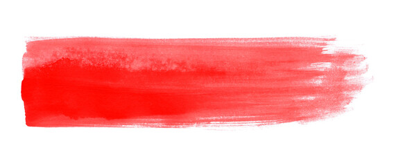 Red watercolor background. Artistic hand paint. Isolated on transparent background.