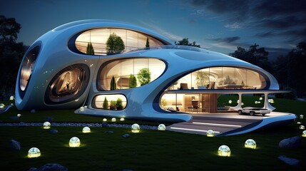Obraz premium Energy efficient futuristic homes architecture