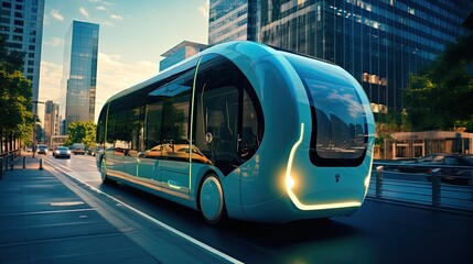 Hydrogen powered buses revolutionize public transport transportation - obrazy, fototapety, plakaty