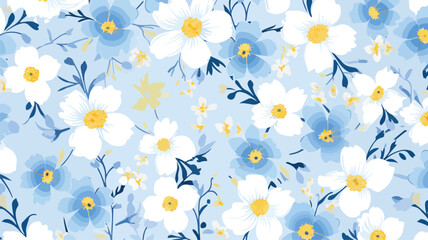 Gentle bright tiny flowers pattern for summer.