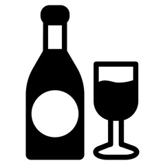Champagne glyph icon