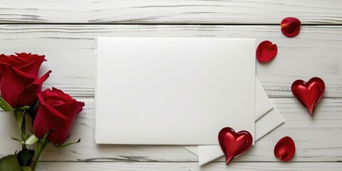 valentine invitation blank card mockup