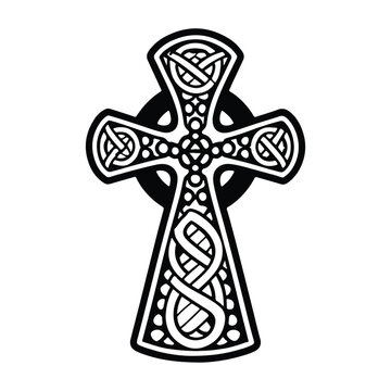 Traditional Celtic cross with ornament