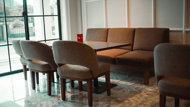 chairs and table in a coffee