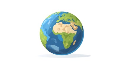 Planet Earth Flat Icon Isolated on White