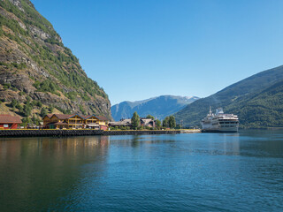 Fototapeta na wymiar Flam Harbour, Flam, Norway.