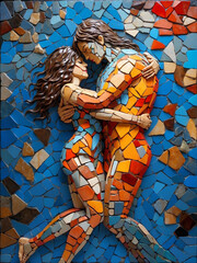 Colorfull mosaic Lover illustration	
