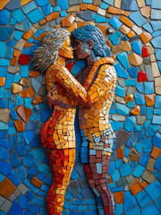 Colorfull mosaic Lover illustration	
