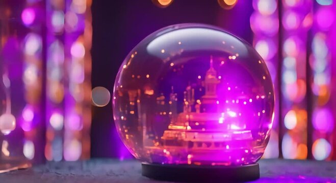 detailed neon fortune teller glass ball