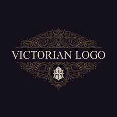 Victorian style monogram with initial AS or SA. Badge logo design. can be applied on stationery, invitations, signage, packaging, or even as a branding element and etc