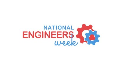 National Engineers Week Text Animation. Great for National Engineers Week Celebrations with transparent background, for banner, social media feed wallpaper stories