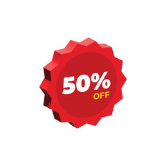 Illustration of 3D 50% discount