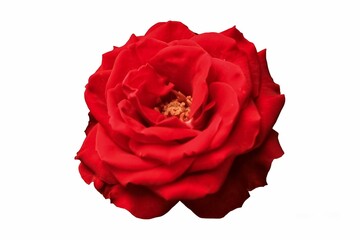 Red rose flower isolated white background