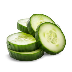 cucumber slices isolated on white background