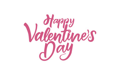 Happy Valentine's Day hand lettering. Holiday text for card or more typography design. Valentine's day calligraphy.