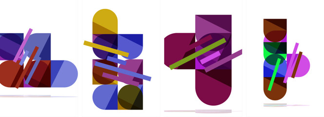 Geometric composition abstract background poster set for wallpaper, business card, cover, poster, banner, brochure, header, website