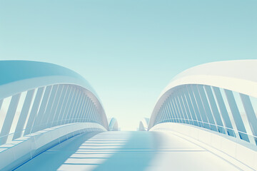 3d render of two bridges that create a pathway. - obrazy, fototapety, plakaty