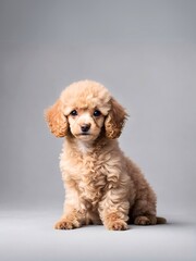 お座りするトイプードル