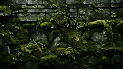 Abstract natural background, green plants on stones.


