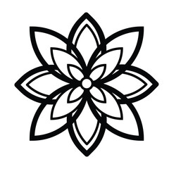 simple decorative black floral mandala vector