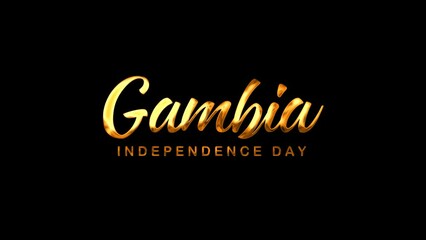 Gambia Independence Day Text Animation on Silver Color. Great for Gambia Independence Day Celebrations, for banner, social media feed wallpaper stories.