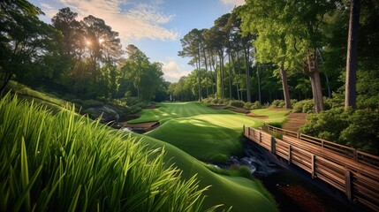 Green Oasis: A Stunning Golf Course Amidst Lush Forests