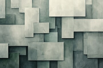 gray geometric background with abstract blocks, canvas paper texture, light and shadow 