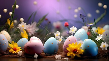 Joyful Easter Greetings: Celebrate with a Vibrant Congratulatory Background