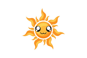 Cute Sun Funny Sticker Design