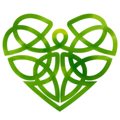 Irish heart. Celtic endless knot.