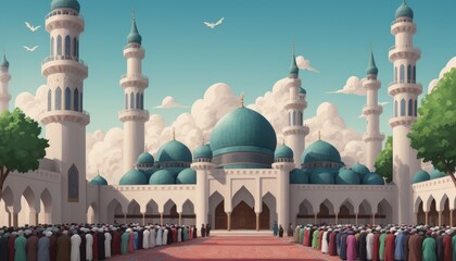 Obraz premium ramadhan background or background ramadhan. ramadan wallpaper or wallpaper ramadhan. mosque background or design mosque 
